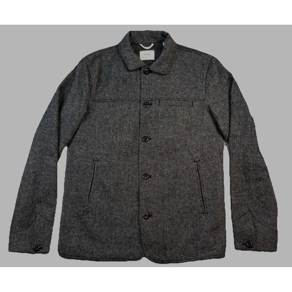 Billy Reid Men's Madison Jacket Herringbone Charcoal Grey Size Small Wool Shirt